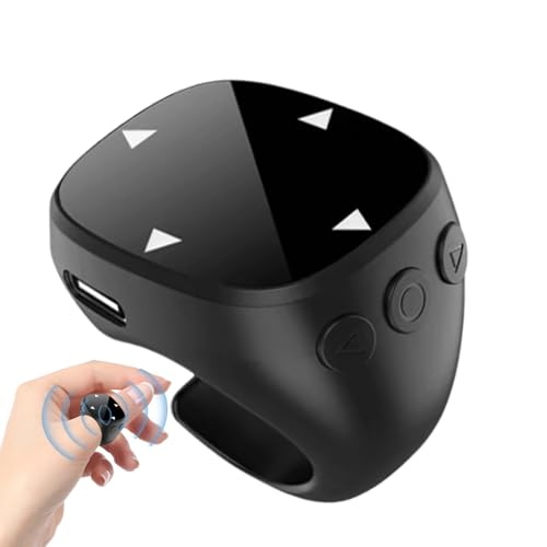 Anillo Deslizante | Control Remoto Inalámbrico Móvil,Tecnología Vestible para Trabajo Presentaciones Streaming Fotos Lectura Música Redes Sociales Juegos