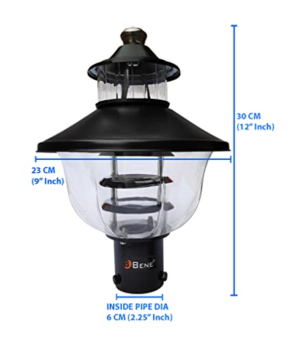Image of BENE Adam Round Outdoor Lamp (23 cm, Black) - Pack of 2(Stainless Steel)