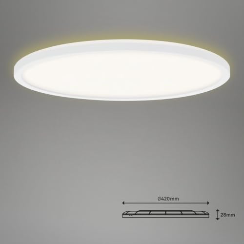 Panel LED de techo circular BRILONER retroiluminado con acabado blanco moderno 7