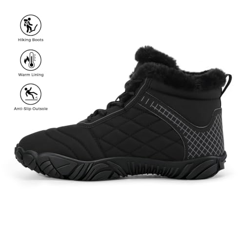 Image of Snow Boots for Women Winter Warm Fuzzy Non Slip Ankle Boots