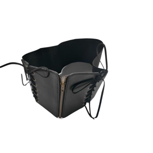 Ebonee Elastic Wide Waist Belt for Women, Black Vintage Lace-up Tied Waist Belt for Costume Dress Cinch Belt Tied Corset for Dresses Halloween（1 Pack）4