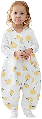 Duomiaomiao Baby Sleeping Bag 1.0 Tog, Sleeping Bag with Legs for All Seasons, Toddler Baby Wearable Blanket, Unisex for Boys and Girls 6-1.02 Months