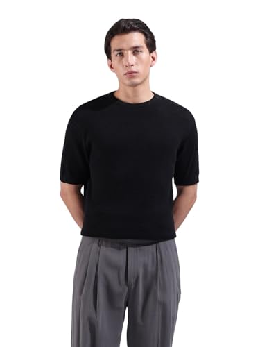 T-shirt à manches courtes homme en tricot plat structuré ajusté