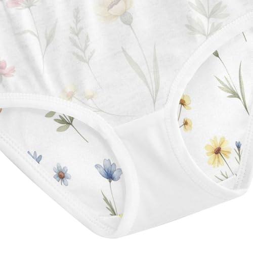 Meadow Flowers White Toddler Girl Underwear, Kids Underwear Girls, 2T–8 Years4