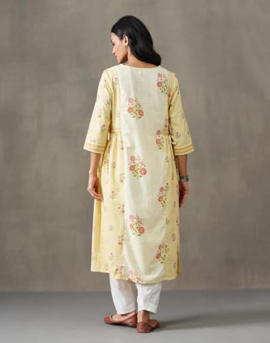 Kurta coton col V Fabnu beige solution confort contre la chaleur taille M