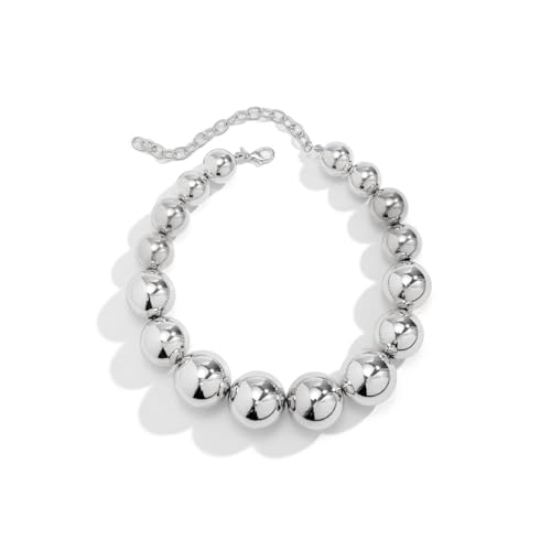 Stringex Gold Chunky Beaded Statement Necklaces for Women Exaggerated Oversized