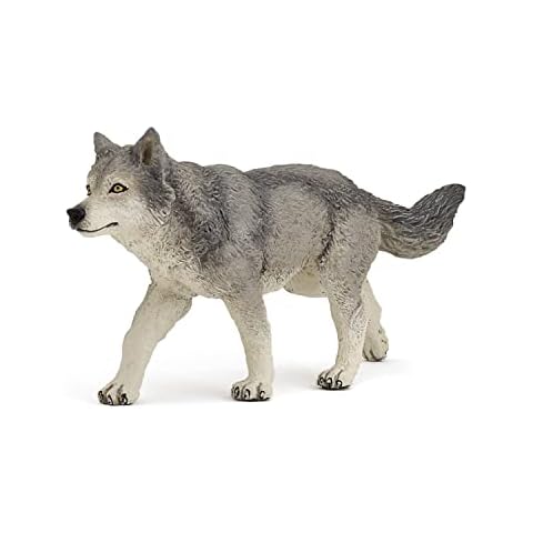 Papo -hand-painted - figurine -Wild animal kingdom - Grey Wolf -53012 -Collectible - For Children - Suitable for Boys and Girls- From 3 years old Cover