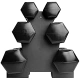 Gallant Weights Dumbbells Set with Rack - 12KG Hex Dumbbells Set For Women and Men - Home Gym, Pilates, Fitness Training - Hand Free Weights Set (1kg, 2kg, 3kg Dumbbell Pair - Black)