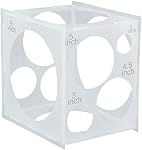 Worown 11 Boîte à cube de taille de ballon en plastique collapsible, outils de mesure de la taille du ballon de 2-10 pouces pour décorations comme des ballons Arch ou Colonne (blanc)