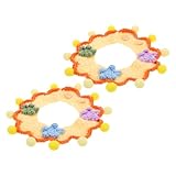 Abaodam 2pcs Adjustable Knitted Collar Stylish Woven Crochet Neck Decoration for Small Pets Fashionable Accessory for Kittens and Puppies Neck