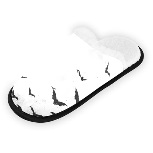 Halloween Bat Magic Black Slippers For Women Men Soft Memory Foam Non-Slip Hallowmas Winter Indoor House Shoes Travel Slipper2