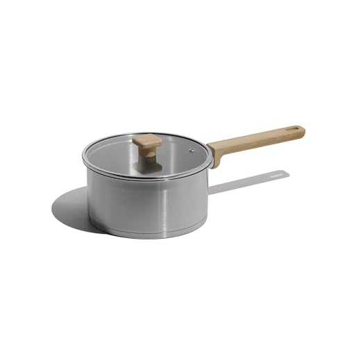 CAROTE 3Qt Stainless Steel Sauce Pan Set with Lid, 3-ply Base, Non-Toxic PTFE & PFOA Free Saucepan, Induction Cookware Set, Small Kitchen Pots, Stay-Cool Handles
