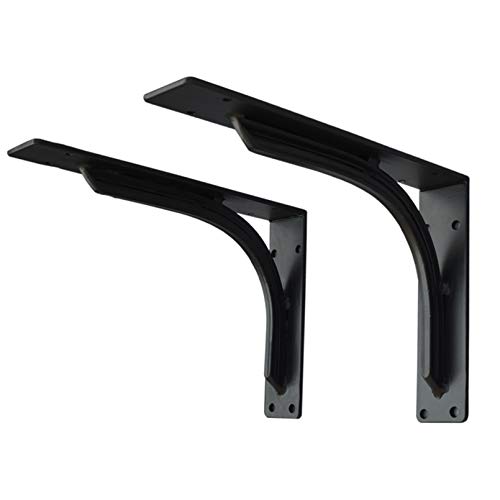 Supports d'étagère en fer noir 15cm | Fixation murale équerre triangle 250kg - 2