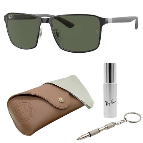 Image of Ray-Ban RB3721 Square Shaped Sunglasses for Men & Women with Official RAYBAN Eyewear Kit