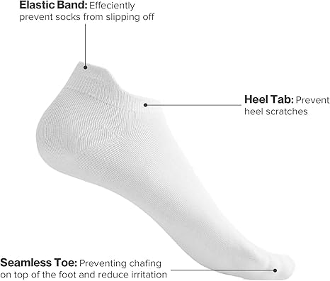 Image of Comfortable Anti-Blister Running Socks for Women 2 Pairs| Highly Elastic Non-Slip Cuff Women's Socks Low Cut With Heel Breathable Mesh & Shock Absorption