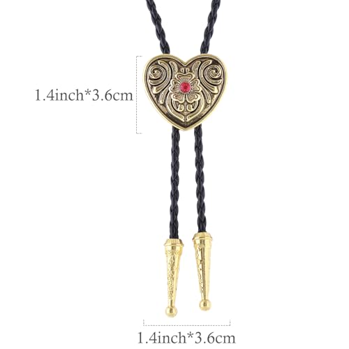 Image of Bolo Tie for Men Women Western Cowboy Bolo Tie Heart Necktie Cowboy Carter Fan