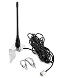 QWORK VHF Marine Antenna, Durable Rubber Construction, Stainless Steel Hardware for Boats and Yachts,156-163MHz 2dBi Gain, 50W Power Capacity with 16.4ft RG58 Coax Cable