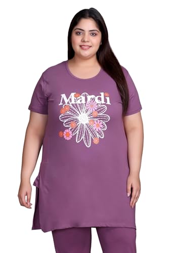 Image of In Love Women's Plus Size Printed Cotton Long-Line T-Shirt with Pocket