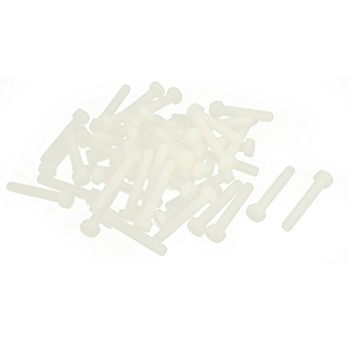 Image of uxcell M5 x 30mm Full Thread Nylon Metric Hex Head Cap Screw Bolt 50pcs