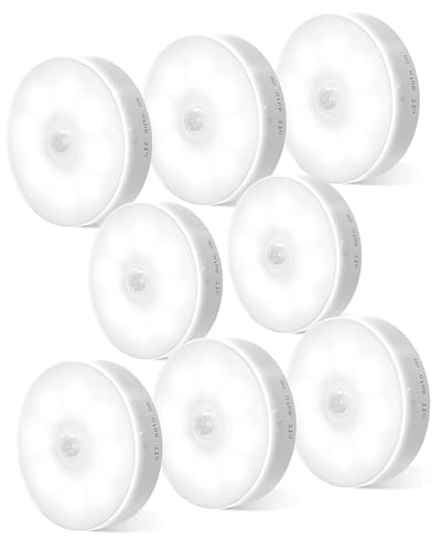 KALAHOL Motion Sensor Lights Indoor 8 Pack, USB Rechargeable Magnetic Wall Lights, Sensor Cupboard Stair Night Lights for Kitchen Closet Under Cabinet