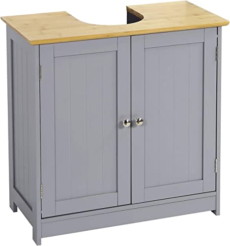 Moderno armario de baño gris con amplio estante de almacenamiento, armario independiente para espacios pequeños, 60 x 60 x 30 cm