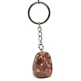 cristal jaspe leopardo  Llavero de Piedra Natural Jaspe Leopardo. Acero Inoxidable. Unisex