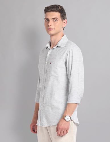 Image of Arvind Modern Slim Fit Heathered Summer Shirt