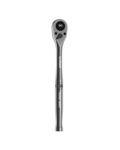 Image of toolant 1 /2 inch Drive Ratchet, 90-Tooth Compact Ratchet Wrench, 4Swing, Black Titanium Finish with Reversible Quick Release, 10 inch Length