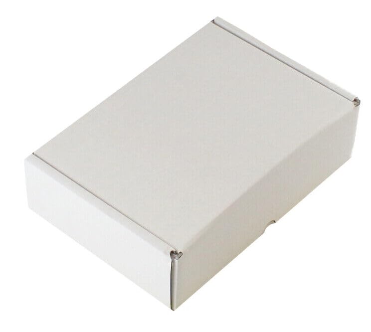 MEG4TEC 50 Pack Shipping Coloured Boxes - Corrugated Cardboard Small Parcel Box for Posting Packing Mailing (10 x 7 x 3 Inch (25cm x 17.5cm x 7.5cm), White)