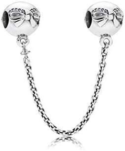 FGT Women Safety Chain Charm for Bracelets Necklace Pendant CZ Sterling Silver Butterfly Moon Star Love Heart Crystal Clear Gift for Mum Girls Daughter Girlfriend Family Mothers Day Valentine Birthday