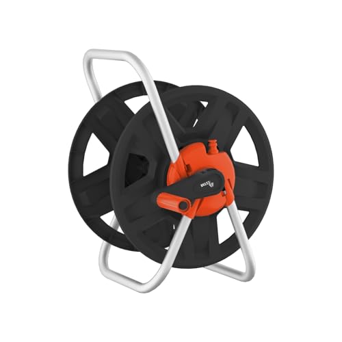 YESTAR Water Hose Reel Cart Holds 60-80 Ft of 5/8 Inch Hose Orange Wall Mounted Garden Hose Cart Portable Hose Reel for Convenient Storage and Watering