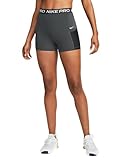 Nike Pro Women's High-Waisted 3' Training Shorts with Pockets (as1, Alpha, m, Regular, Regular, Dark Smoke Grey/Black/White)