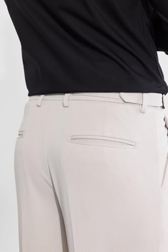 Image of SNITCH Cream Relaxed Fit Korean Ankle Length Trousers