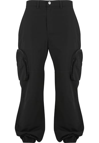 Pantalon cargo Urban Classics noir large en coton Ripstop taille 34