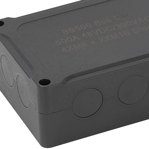 Bornier distribution électrique bateau 500A noir barre de bus marine 6 plots