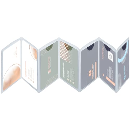 Plastic Wallet Insert for Credit Card Checkbook, Men Wallets Trifold Vinyl Credit Card Sleeves Holder （Accordion 7 Page）