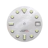 Saharuse Quadrante a Blocchi di Colore Irregolare da 1pc 28,5 mm Adatto for Orologio Uomo Verde Luminoso con Movimento NH35(White)