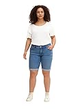  Tom Tailor 1032268 Pantalones Cortos de Jeans Bermuda de Talla Grande, 10118-Used Light Stone Blue Denim, 48 para Mujer