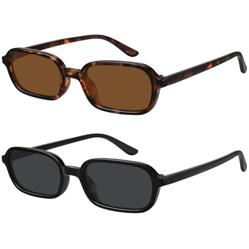 WOWSUN Retro Rectangle Sunglasses for Women