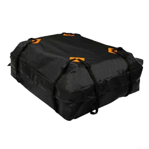 Besttoolifes Sac de toit de voiture – Capacité 425 L – Coffre de toit étanche pour voitures avec/sans barres de toit avec 6 sangles robustes, tapis antidérapant et sac de rangement pour voitures, SUV,