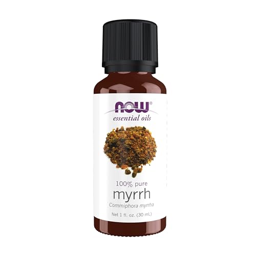 NOW Essential Oils Myrrh Oil Blend Meditative Aromatherapy Scent Steam Distilled 100% Pure Vegan Child Resistant Cap 1-Ounce