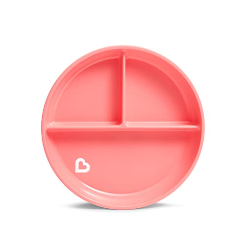 Miniatura 3 de Munchkin Set De Platos Divididos Con Compartimentos Y Con Ventosa Para Bebé Y Niños Pequeños A Partir De 6 Meses, Platos Antideslizantes De Plástico Libre De Bpa, Lote De 2, Rosa Morado