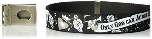 Buckle-Down Web Belt Only God Can Judge Tattoo 1.5"2