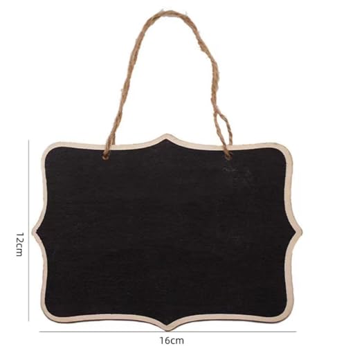 Wiszące etykiety tablicowe, 4 szt. Mini Tablica, 16 x 12 cm Drewniany Wiszący znak tablicy, Wymazywalne etykiety na tablicę do tablic do tablic do tablic informacyjnych, znaki dekoracyjne