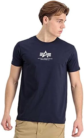 ALPHA INDUSTRIES Basic T Ml - Maglietta Uomo A Girocollo, Vestibilità Regolare Con Logo Serigrafato - 5