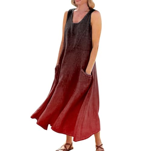 Summer Maxi Dresses for Women UK Sleeveless Halter Loose Beach