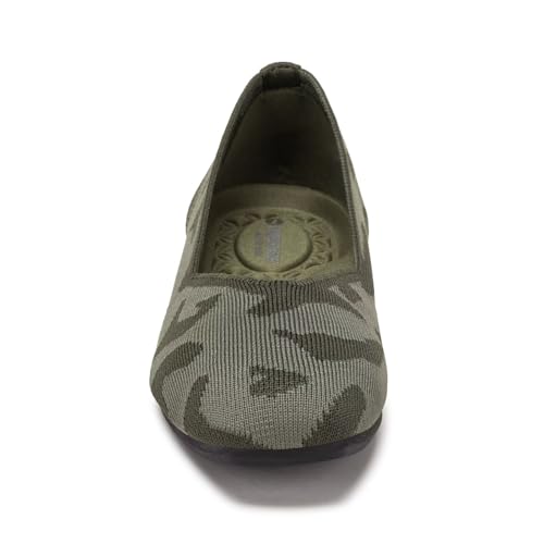 Image of Frank Mully Womens Casual Flat Shoes Square Toe Shoes Knitted Work Flat Comfort Dressy Flat Shoes for Daily Washable
