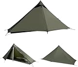 TENPLAY Ultralight Tent,1 Person,Backpacking Camping Tent,Trekking Pole Tent,4-Season,Lightweight,Nylon,Waterproof 5000mm,Compact,Easy Setup,Portable,Shelter for Camping,Hiking,Climbing.(Green).