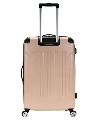 Image of Rockland London Hardside Expandable Spinner Wheel Luggage, Champagne, Checked-Large 28-Inch