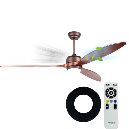 Reiga 65 Walnut Ceiling Fan with Remote & Air Purifier